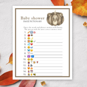 Papier Ours Citrouille d'automne - baby shower émoticônes