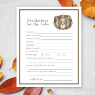 Papier Ours Citrouille d'automne - prédictions et conseil