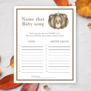 Papier ours citrouille - Nom que Baby Song
