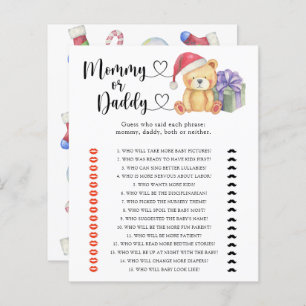 Papier Ours d'hiver - jeu de baby shower maman ou papa