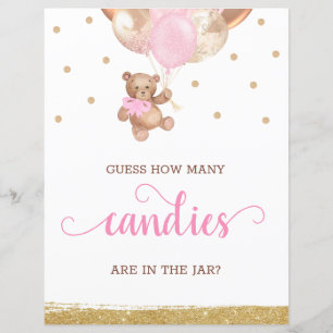 Papier Ours en peluche Devinez combien de bonbons Signe B
