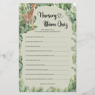 Papier Ours en peluche garçon herbe de pampas Quiz sur le