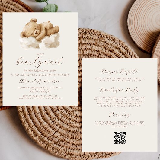 Papier Ours en peluche neutre à budget Tout-en-un Baby Sh