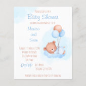 Papier Ours en peluche Pastel avec ballons baby shower éc (Devant)