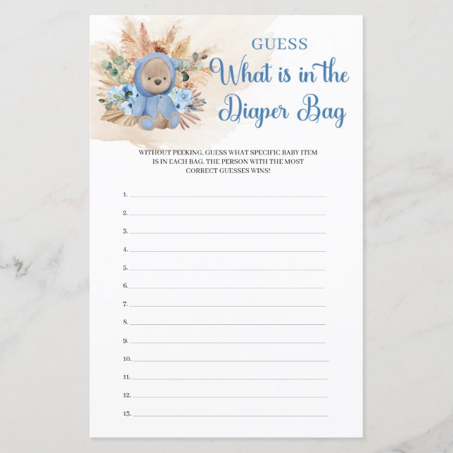 Papier Ours en peluche tropical ce qui est dans le sac de (Devant)