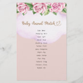 Papier Ours fille baby shower Bébé Animal Match (Dos)