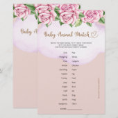 Papier Ours fille baby shower Bébé Animal Match (Devant / Derrière)