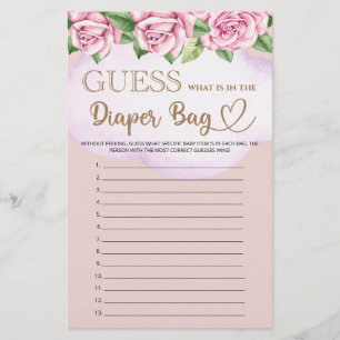 Papier Ours fille baby shower ce qui est dans le sac de c