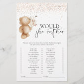 Papier Ours & L'Abeille Voudrait-Elle Plutôt Baby shower  (Devant)