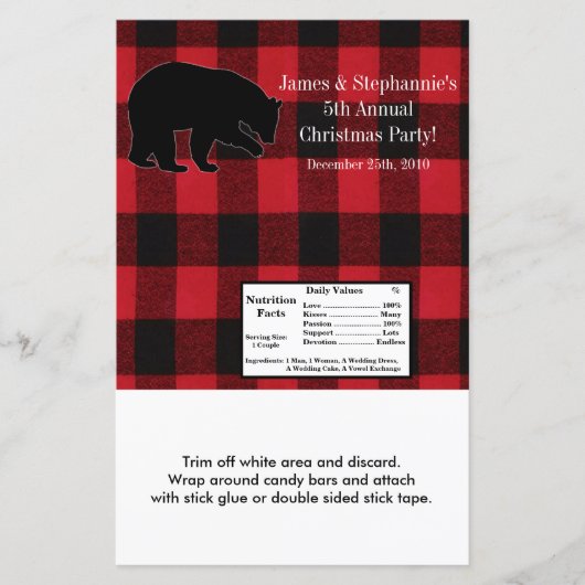 Papier Ours Noir Plaid Rouge Gratuit de Hershey (Devant)