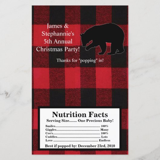 Papier Ours Noir Plaid Rouge Plaid (Devant)
