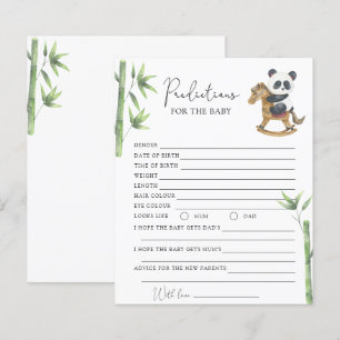 Papier Ours Panda - prédictions et vœux pour bébé
