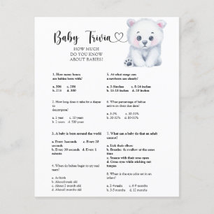 Papier Ours polaire d'hiver - Bébé Quiz Jeu de Baby Sho