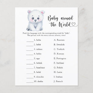 Papier Ours polaire d'hiver - Jeu bébé autour du monde