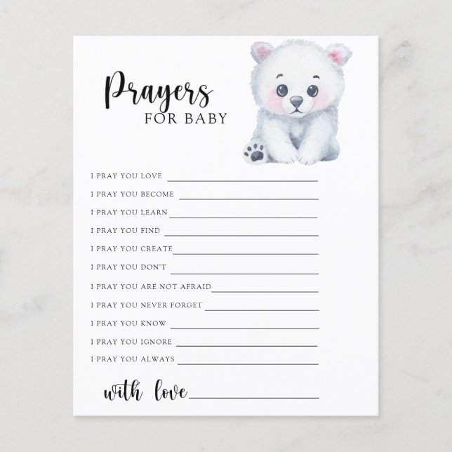 Papier Ours polaire - Prières pour bébé (Devant)