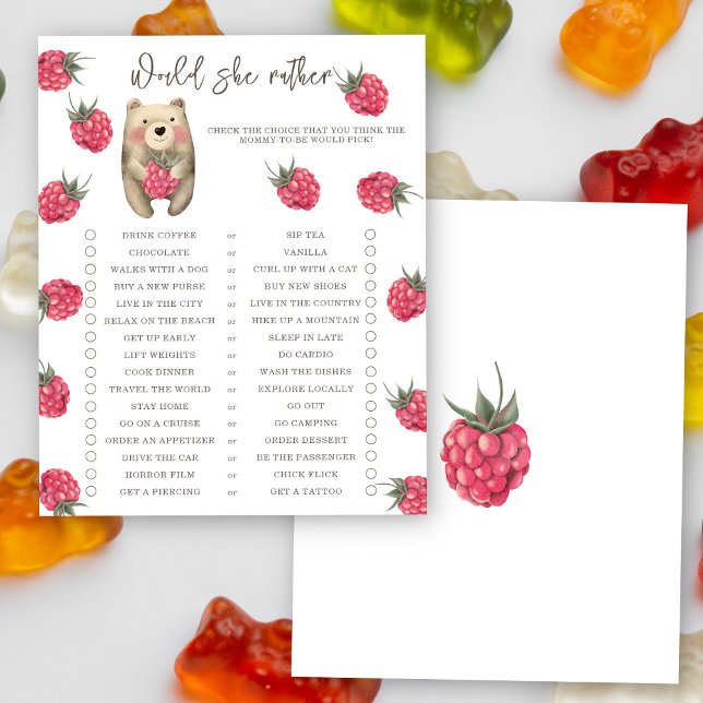 Papier Ours - Préférerait-elle - jeu de baby shower (Créateur téléchargé)
