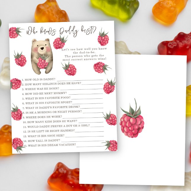 Papier Ours - Qui connaît papa meilleur jeu baby shower (Créateur téléchargé)