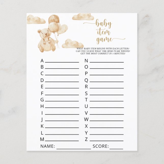 Papier Ours sur ballons \ Baby Item Jeu (Devant)