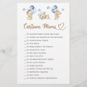 Papier Ourson garcon baby shower Moms de dessin animé (Dos)