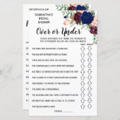 Papier Ove ou Sous-nuptiale douche espagnol anglais jeu (Devant / Derrière)