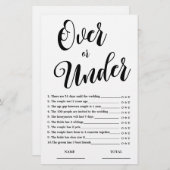 Papier Over or Under Simple Fête des mariées Game (Devant / Derrière)