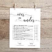 Papier Over or Under Simple Fête des mariées Game