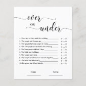 Papier Over or Under Simple Fête des mariées Game (Devant)