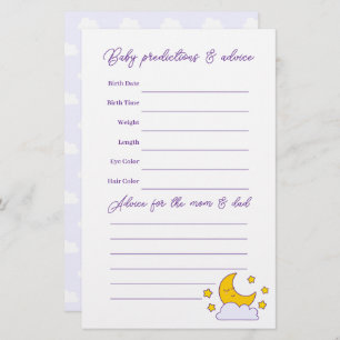 Papier Over the Moon and Stars Baby shower Guessin Jeu