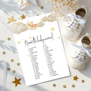 Papier Over the Moon Baby Animal Name Jeu pour Baby Showe