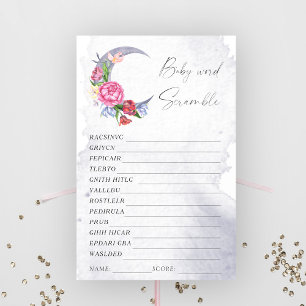 Papier Over the Moon Word jeu de baby shower
