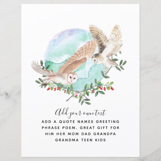 Papier OWLS personnalisé (Devant)