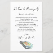 Papier Oyster Coastal Wedding Welcome Bag Letter (Devant)