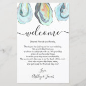 Papier Oyster Coastal Wedding Welcome Letter & Itinerary (Devant)