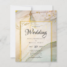 Oyster Pearl Gold MARIAGE Encre d'alcool Abstraite