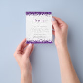 PAPIER Paarse Glitter-kerstfeest White Invite Flyer (Hand)