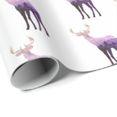 Papier-Paarse Toon Deer/Elk Cadeaupapier (Rol Hoek)