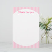 Papier Pad de note de recette Pink Stripes (Debout devant)