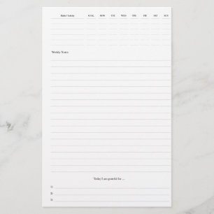 Papier Pagew du planificateur hebdomadaire