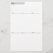 Papier Pagew du planificateur hebdomadaire (Dos)