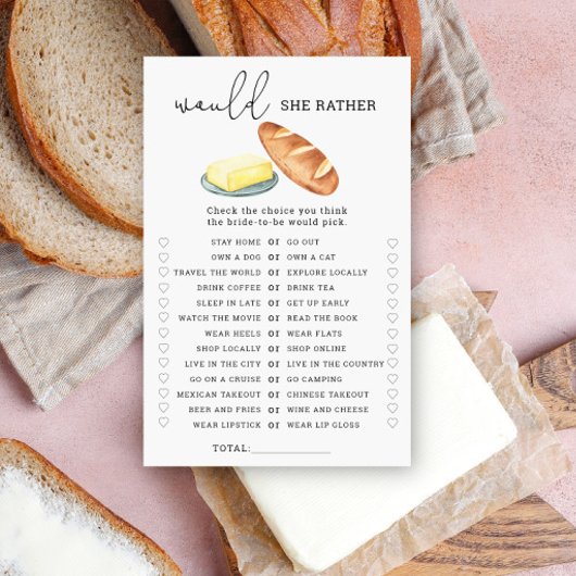 Papier Pain & Beurre Elle préfère le jeu de douche nuptia