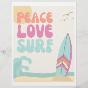 Papier Paix, Amour, signe Surf   Signature de la partie S