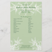 Papier Pale Mint et White Floral Wedding Program (Dos)