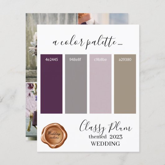 Papier Palette Card 2023, couleur Mariage de prune classi (Devant / Derrière)