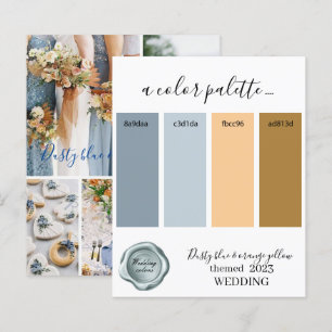 Papier Palette de couleurs de mariage bleu poussiéreux et
