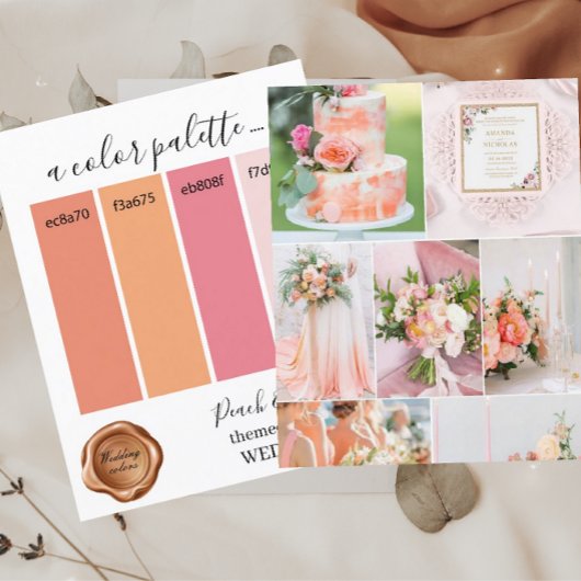Papier Palette de couleurs Mariage blanc et brun