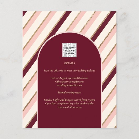 Papier Palette de couleurs Mariage or rose Bourgogne (Dos)