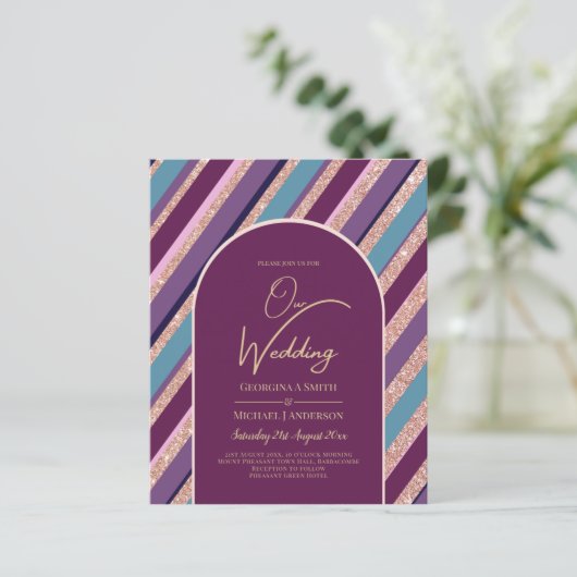 Papier Palette Plum violet Rose Mariage or  (Debout devant)