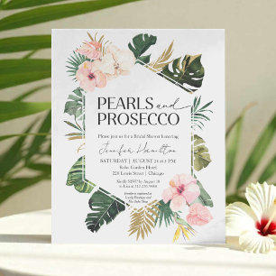 Papier Palm Pearls et Prosecco Invitation à la douche nup