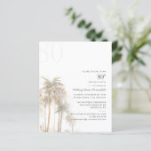Papier Palm Trees 80e anniversaire fête Budget Invitation (Debout devant)