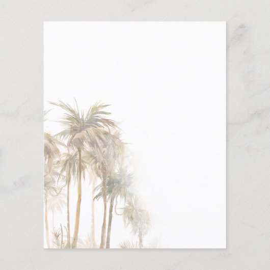 Papier Palm Trees 80e anniversaire fête Budget Invitation (Dos)